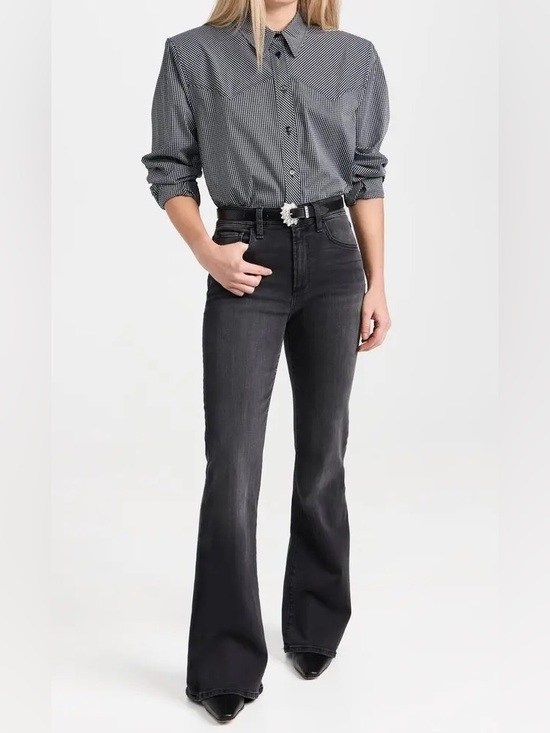 Joe's Jeans Denim - Joe's Jeans The Molly Petite Flare Guilt Free Washed Black Jeans 27P High Rise